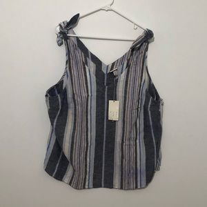 A new day linen striped knitted tank 2X